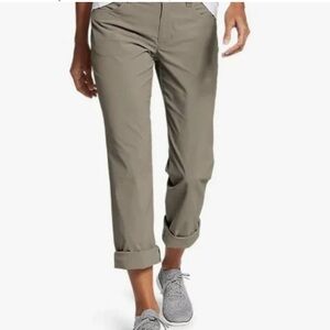 Eddie Bauer Womens Convertible Button Roll-Up Pants, Tan, Size 12 (GUC)